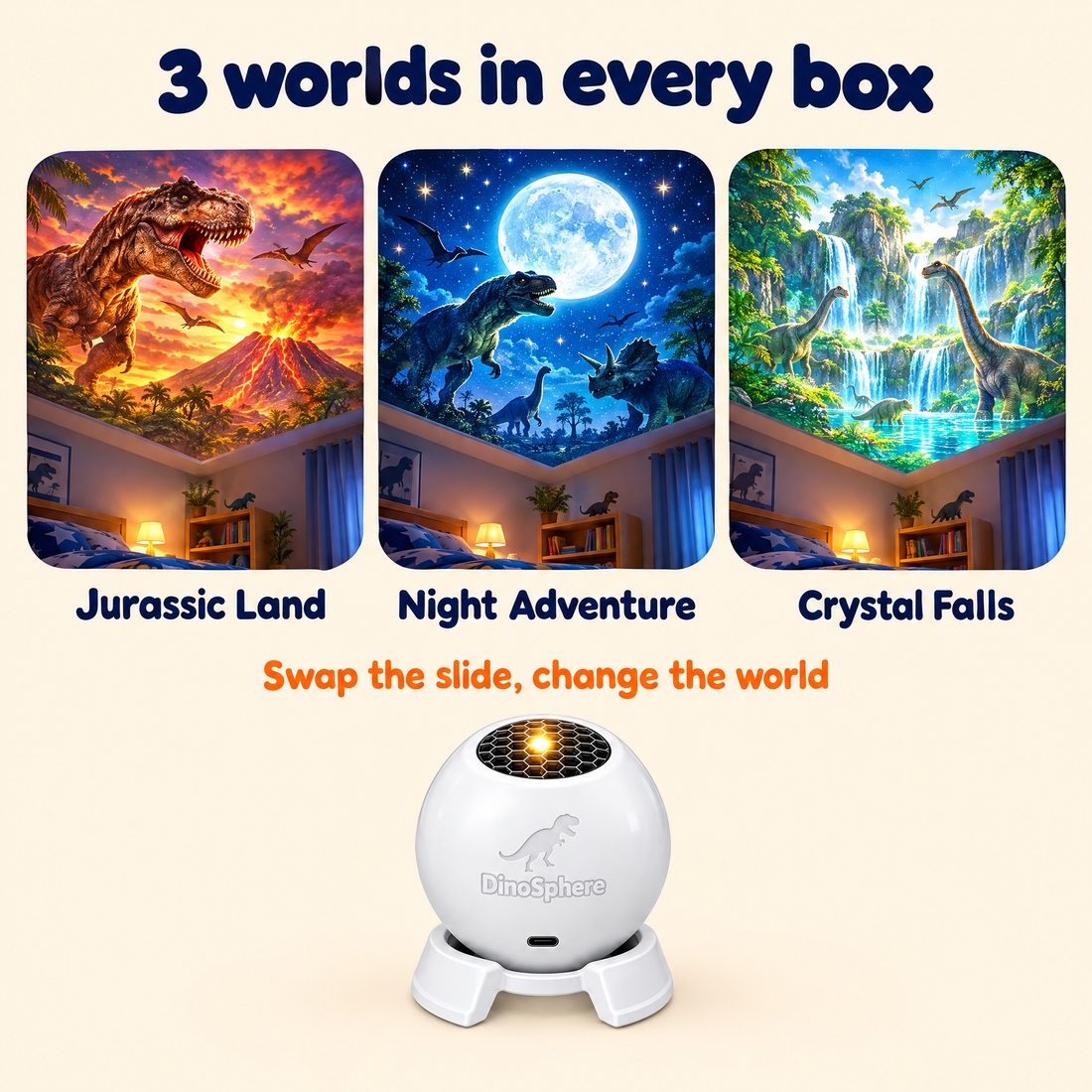 3 dino worlds